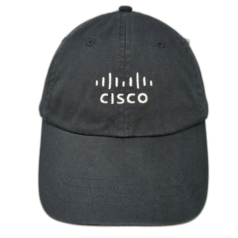 Toppers Baseball Cap Black One Size Strapback Cisco Systems Embroidered Logo Hat